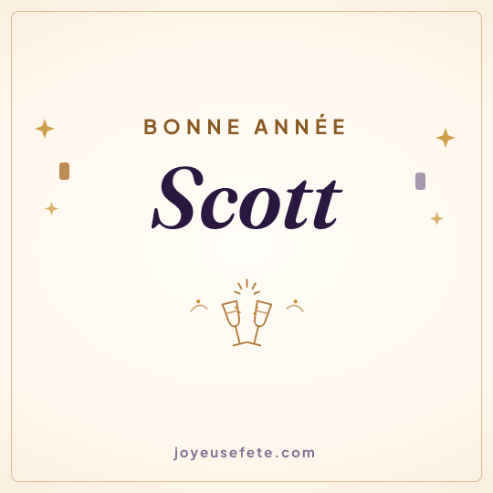 Image carrée « Bonne année Scott » pour WhatsApp