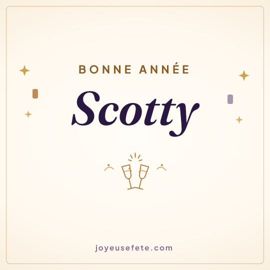 Image carrée « Bonne année Scotty » pour WhatsApp
