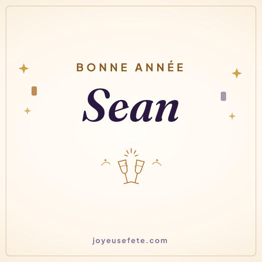 Image carrée « Bonne année Sean » pour WhatsApp
