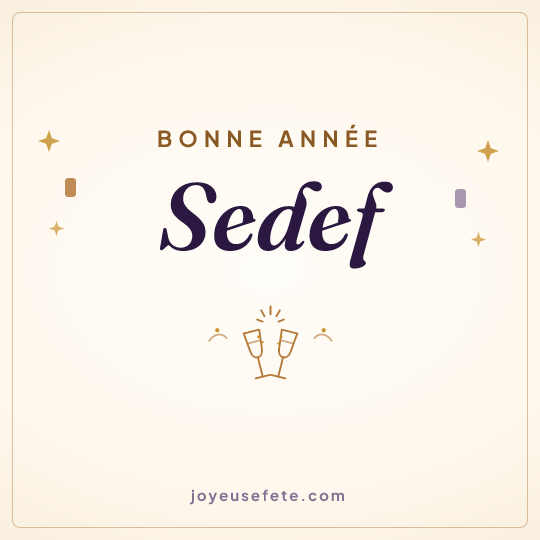 Image carrée « Bonne année Sedef » pour WhatsApp