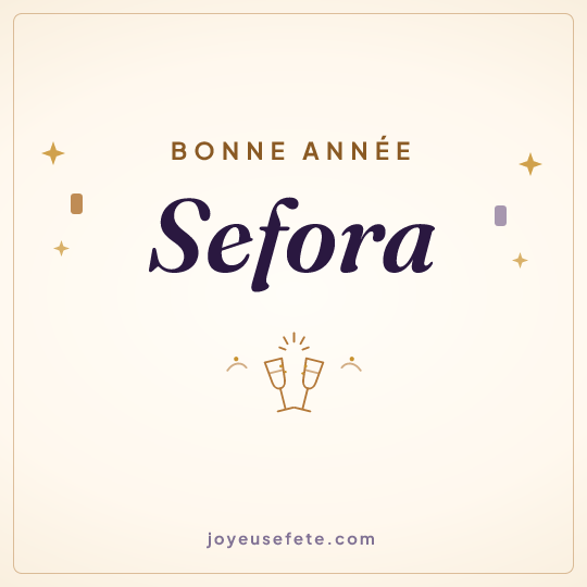 Image carrée « Bonne année Sefora » pour WhatsApp