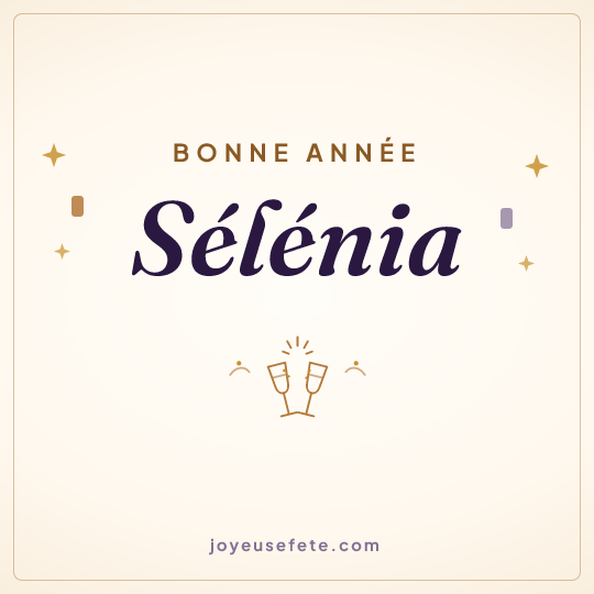 Image carrée « Bonne année Sélénia » pour WhatsApp