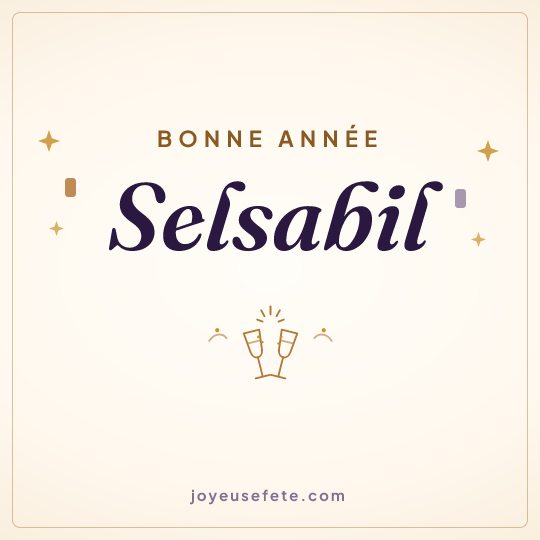 Image carrée « Bonne année Selsabil » pour WhatsApp