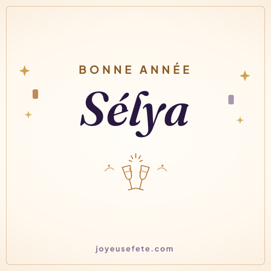 Image carrée « Bonne année Sélya » pour WhatsApp
