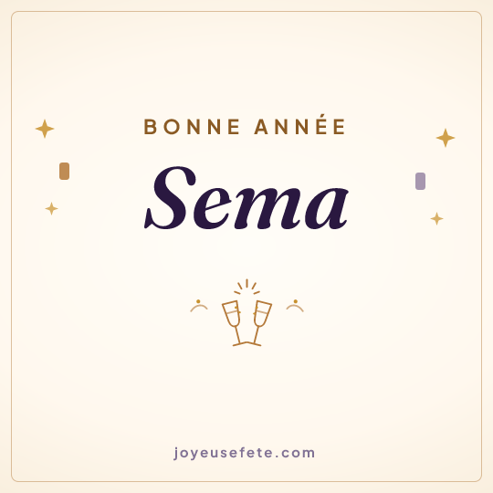 Image carrée « Bonne année Sema » pour WhatsApp