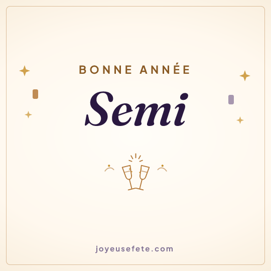 Image carrée « Bonne année Semi » pour WhatsApp