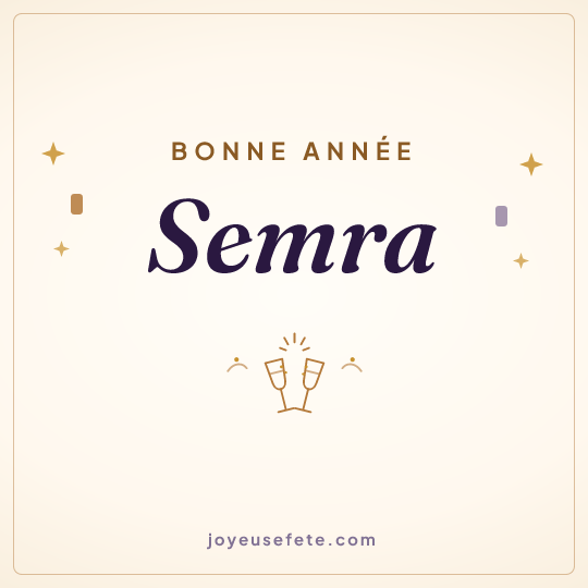Image carrée « Bonne année Semra » pour WhatsApp