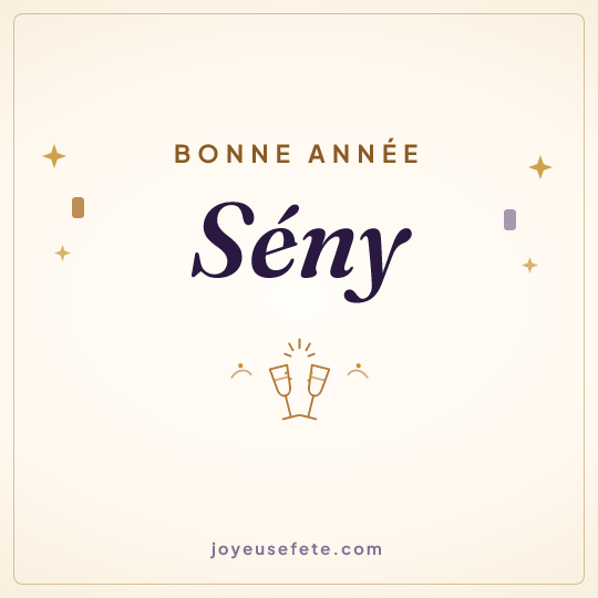 Image carrée « Bonne année Sény » pour WhatsApp