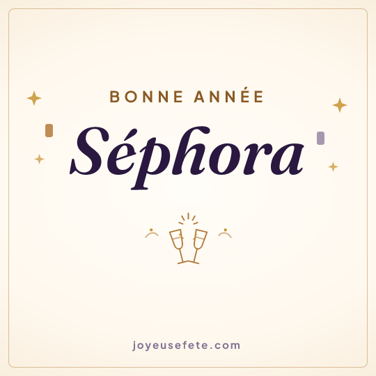 Image carrée « Bonne année Séphora » pour WhatsApp