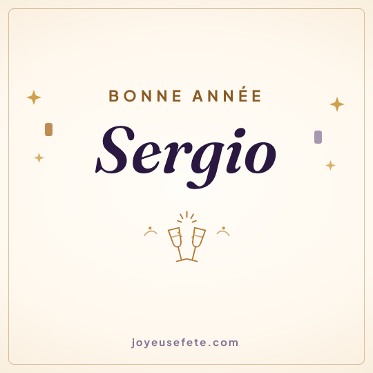 Image carrée « Bonne année Sergio » pour WhatsApp