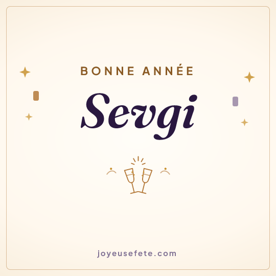 Image carrée « Bonne année Sevgi » pour WhatsApp