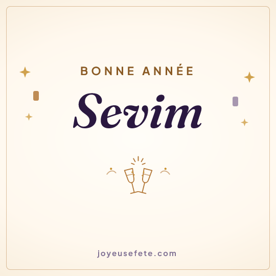 Image carrée « Bonne année Sevim » pour WhatsApp