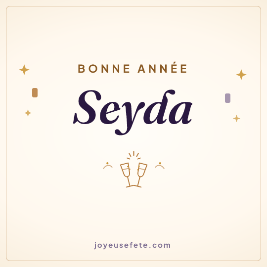 Image carrée « Bonne année Seyda » pour WhatsApp