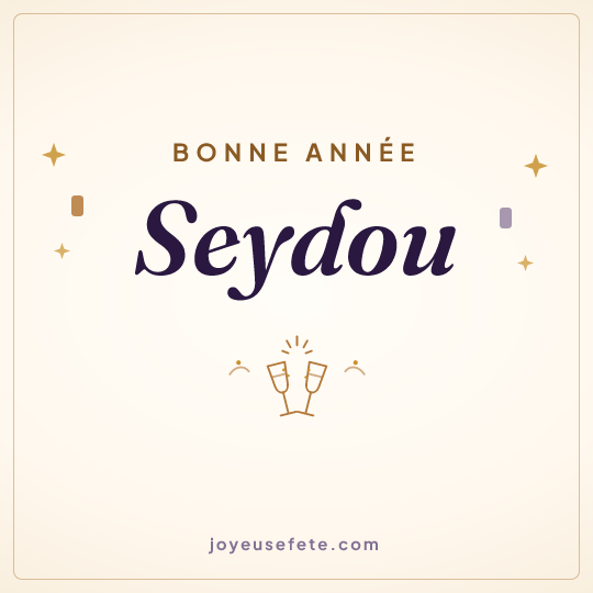 Image carrée « Bonne année Seydou » pour WhatsApp