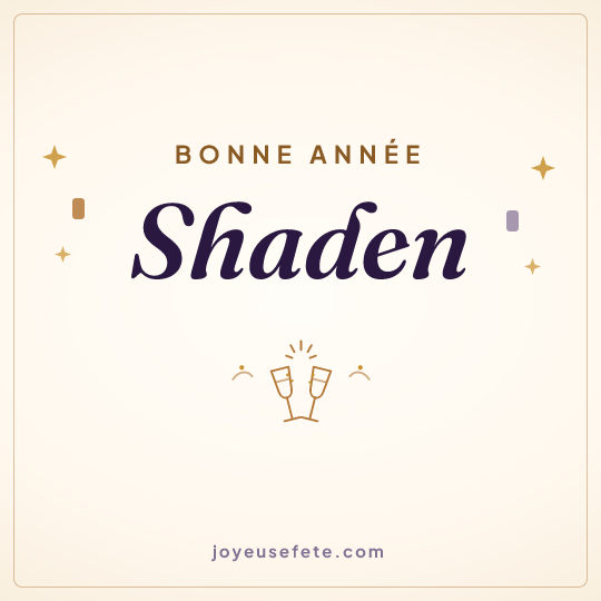 Image carrée « Bonne année Shaden » pour WhatsApp