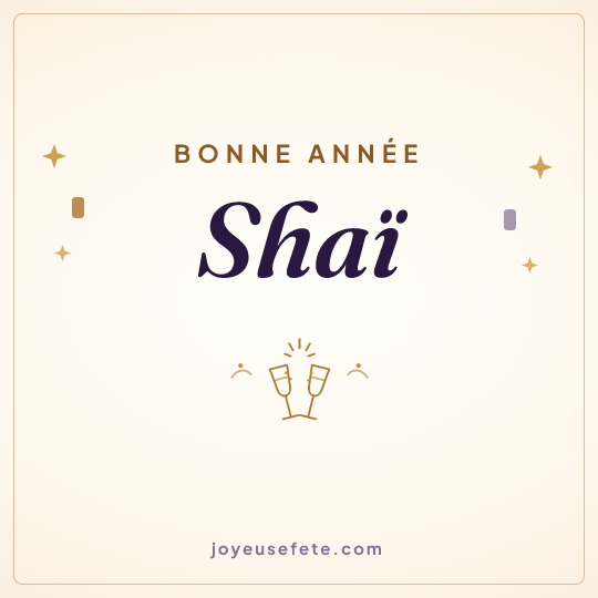 Image carrée « Bonne année Shaï » pour WhatsApp