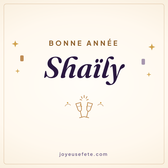 Image carrée « Bonne année Shaïly » pour WhatsApp