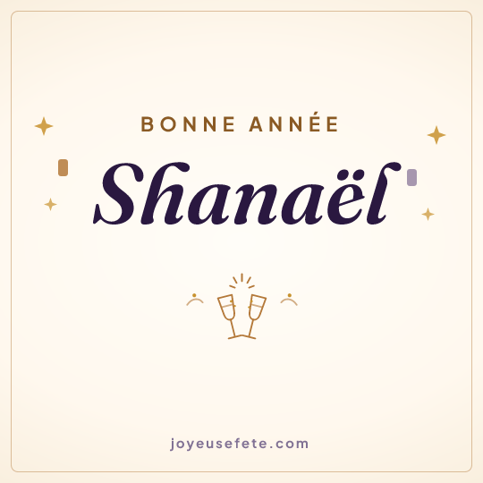 Image carrée « Bonne année Shanaël » pour WhatsApp
