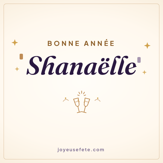 Image carrée « Bonne année Shanaëlle » pour WhatsApp