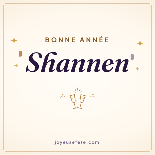 Image carrée « Bonne année Shannen » pour WhatsApp