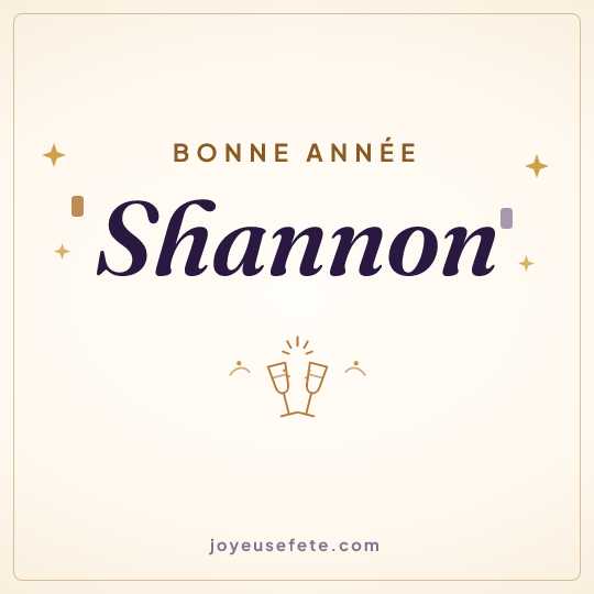 Image carrée « Bonne année Shannon » pour WhatsApp