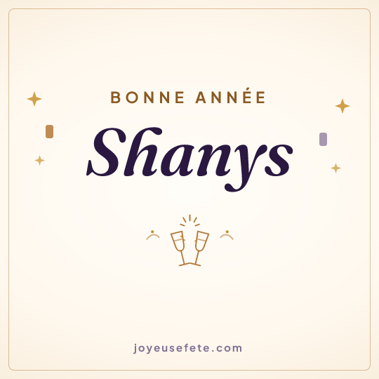 Image carrée « Bonne année Shanys » pour WhatsApp