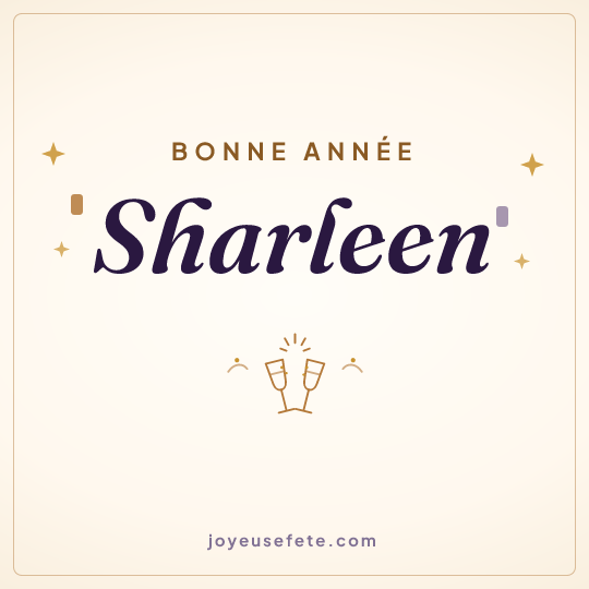 Image carrée « Bonne année Sharleen » pour WhatsApp
