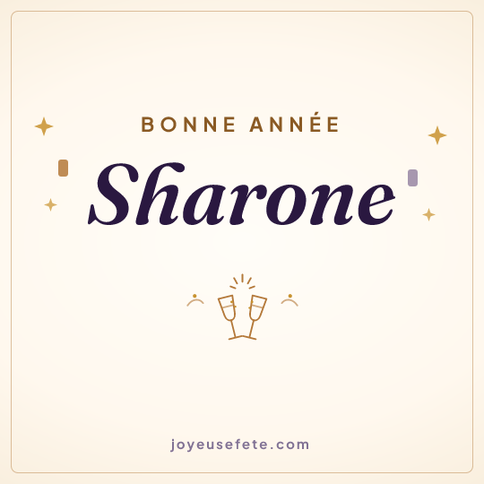 Image carrée « Bonne année Sharone » pour WhatsApp
