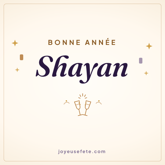 Image carrée « Bonne année Shayan » pour WhatsApp
