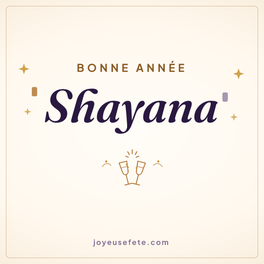 Image carrée « Bonne année Shayana » pour WhatsApp