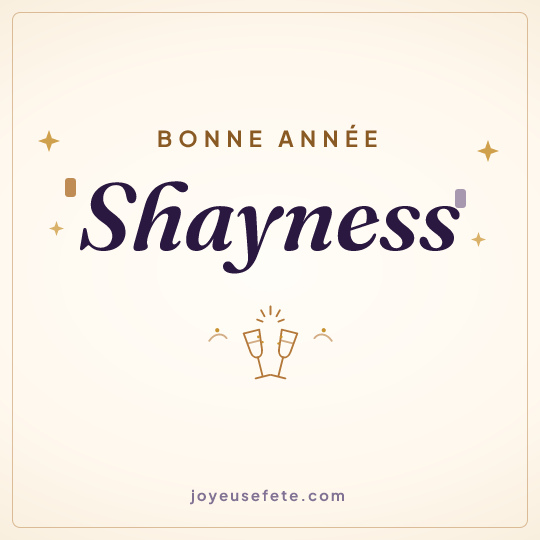 Image carrée « Bonne année Shayness » pour WhatsApp