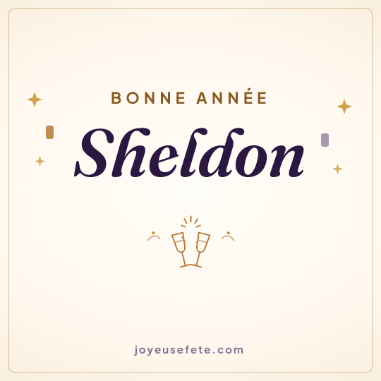 Image carrée « Bonne année Sheldon » pour WhatsApp
