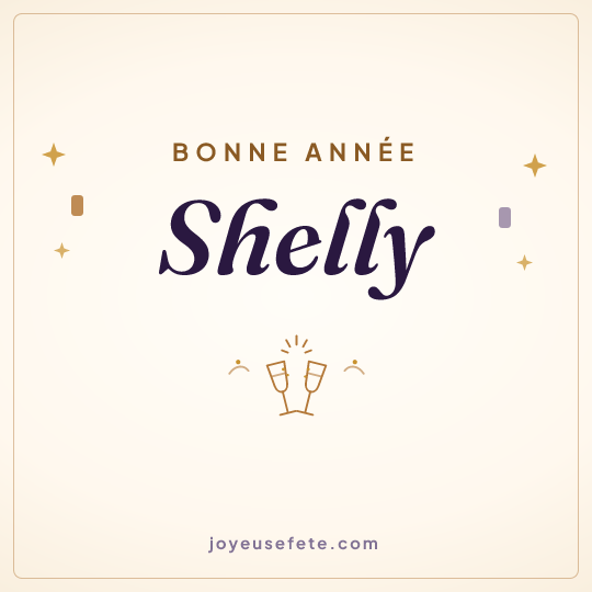 Image carrée « Bonne année Shelly » pour WhatsApp