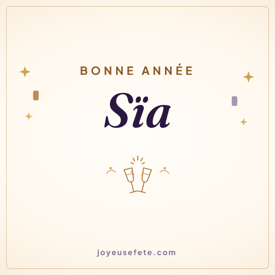 Image carrée « Bonne année Sïa » pour WhatsApp