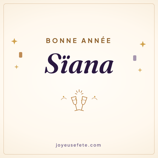 Image carrée « Bonne année Sïana » pour WhatsApp