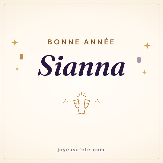 Image carrée « Bonne année Sianna » pour WhatsApp