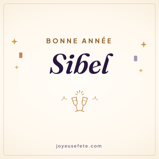 Image carrée « Bonne année Sibel » pour WhatsApp