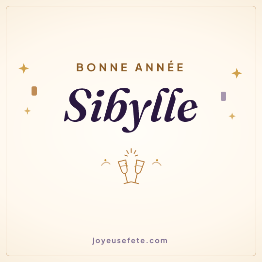 Image carrée « Bonne année Sibylle » pour WhatsApp