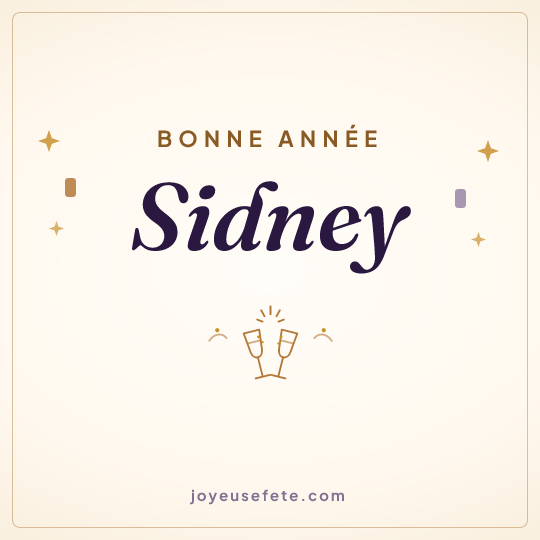 Image carrée « Bonne année Sidney » pour WhatsApp