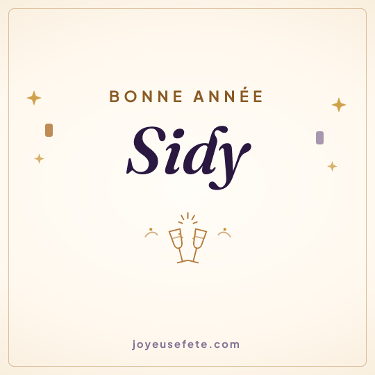 Image carrée « Bonne année Sidy » pour WhatsApp