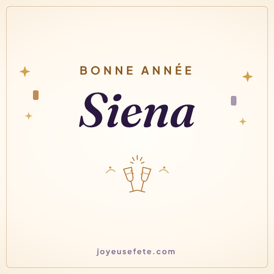 Image carrée « Bonne année Siena » pour WhatsApp