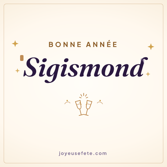 Image carrée « Bonne année Sigismond » pour WhatsApp