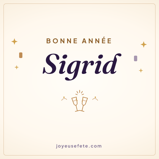 Image carrée « Bonne année Sigrid » pour WhatsApp