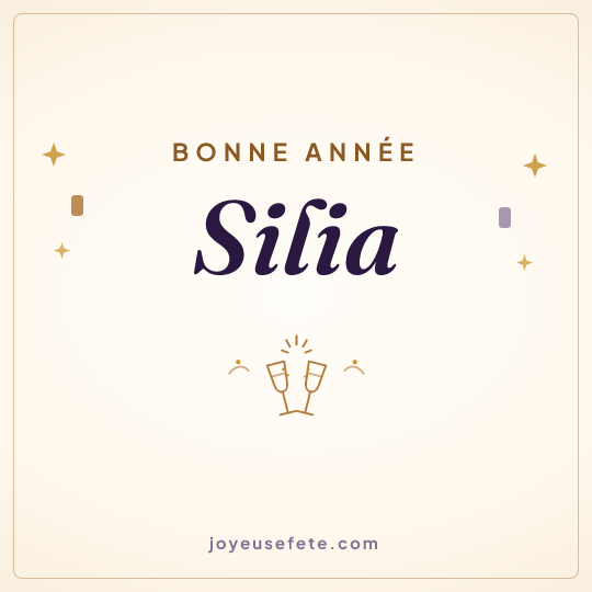 Image carrée « Bonne année Silia » pour WhatsApp