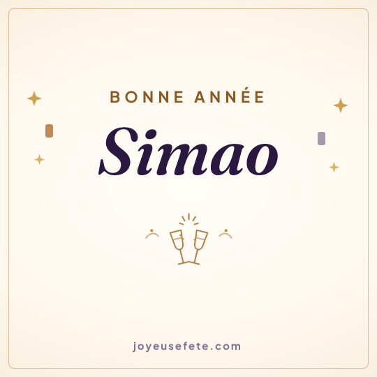 Image carrée « Bonne année Simao » pour WhatsApp