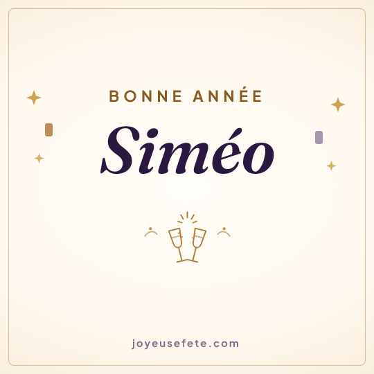 Image carrée « Bonne année Siméo » pour WhatsApp