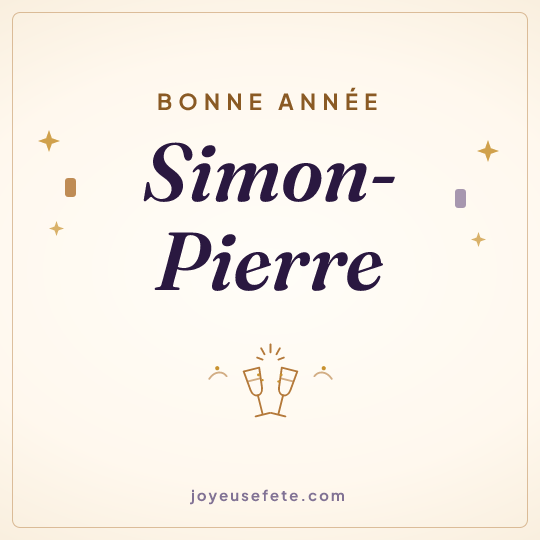 Image carrée « Bonne année Simon-Pierre » pour WhatsApp