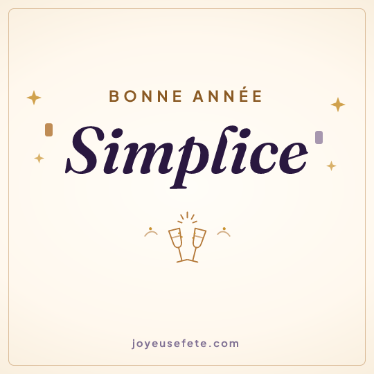 Image carrée « Bonne année Simplice » pour WhatsApp