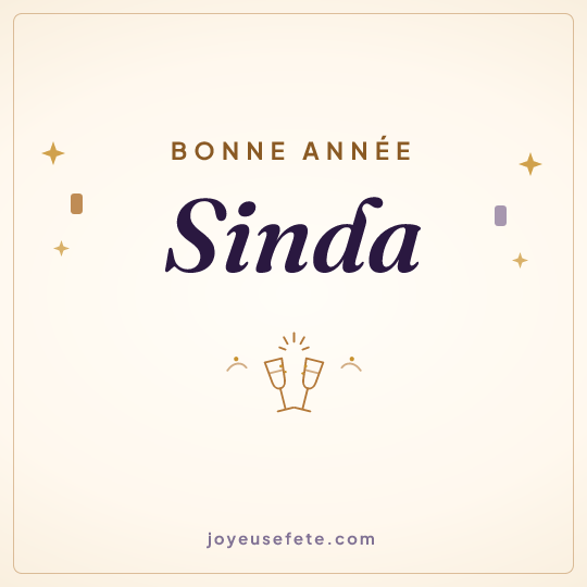 Image carrée « Bonne année Sinda » pour WhatsApp