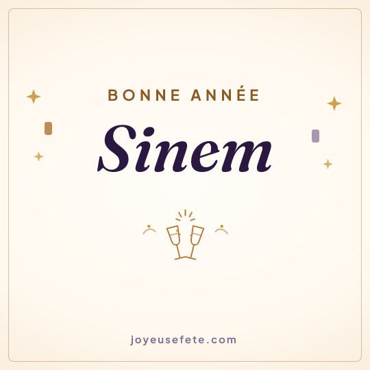 Image carrée « Bonne année Sinem » pour WhatsApp